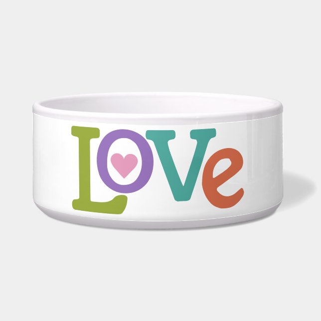 Colourful Love pet bowls (Front)