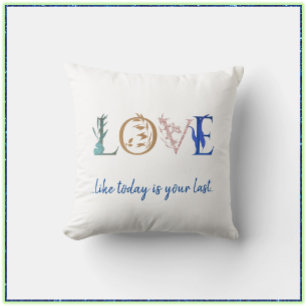 Colourful Love Quote Decorative  Cushion