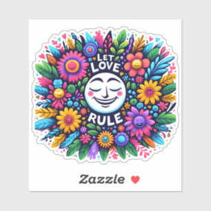 Colourful Love Rules Floral Stickers