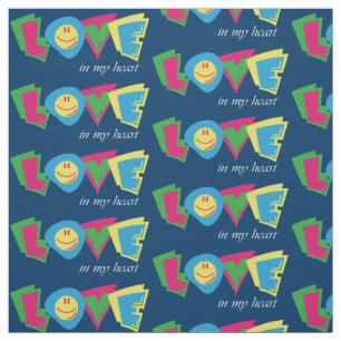 Colourful love sign fabric
