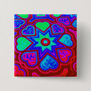 'Colourful Love' Square Button