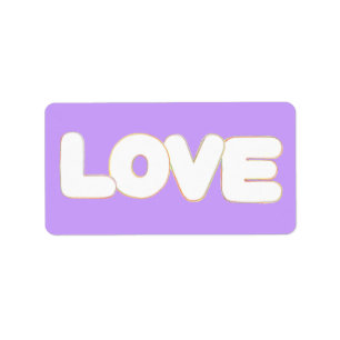 Colourful Love Word Outline Labels