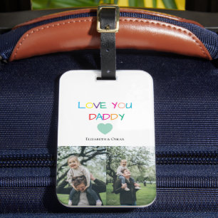 Colourful "Love You Daddy"  – Fun & Heartfelt Gift Luggage Tag