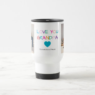 Colourful “Love You Grandpa” and Custom Text -  Travel Mug