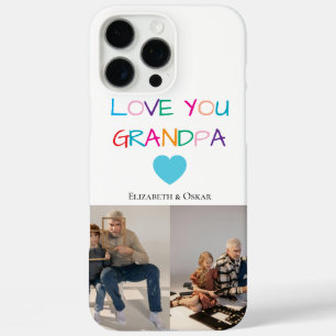 Colourful “Love You Grandpa” Text and Custom Photo iPhone 16 Pro Max Case