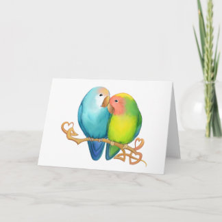 Colourful Lovebirds Greeting Card