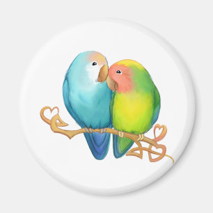 Colourful Lovebirds Magnet