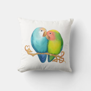 Colourful Lovebirds Pillow