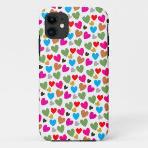 Colourful Lovely Hearts - Love comes in all colour iPhone 11 Case