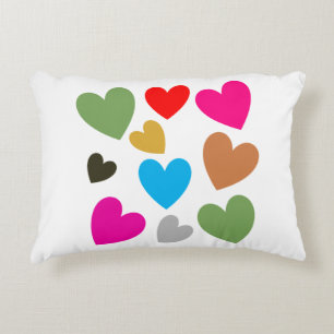 Colourful Lovely Hearts - Love comes in all colour Decorative Cushion