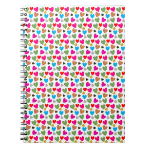 Colourful Lovely Hearts - Love comes in all colour Notebook