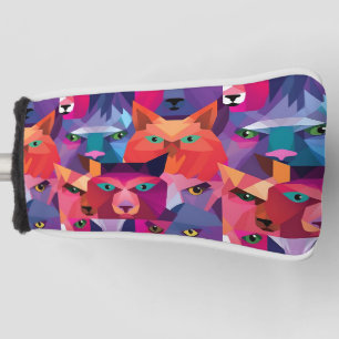 Colourful Low Poly Animals Pattern Golf Head Cover