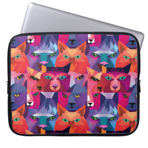Colourful Low Poly Animals Pattern Laptop Sleeve