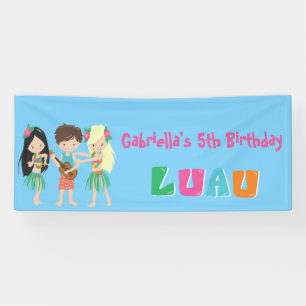 Colourful Luau Kids Party Banner