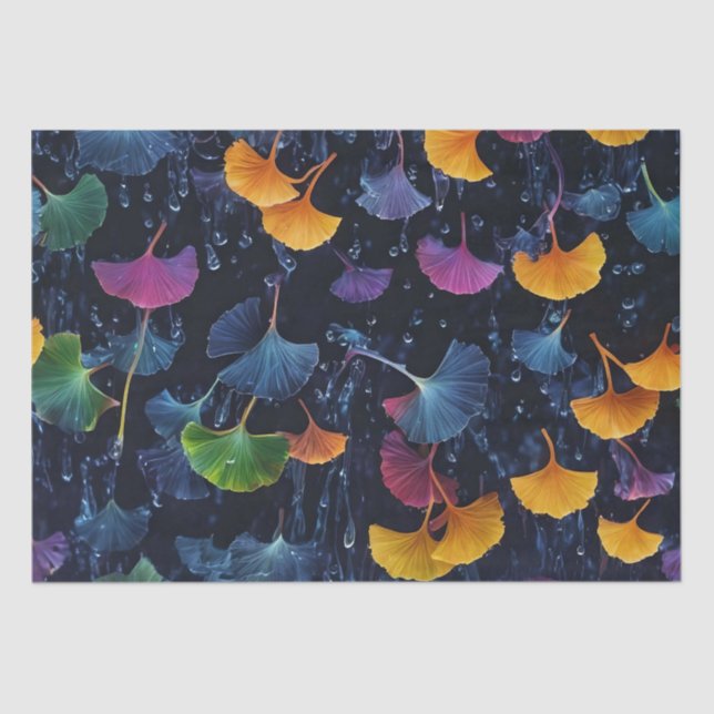 Colourful Luminogram Ginkgo Leaves Decoupage / Tissue Paper (Front)