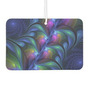 Colourful Luminous Abstract Blue Pink Green Fracta Car Air Freshener