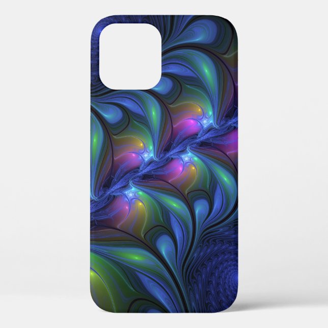 Colourful Luminous Abstract Blue Pink Green Fracta Case-Mate iPhone Case (Back)