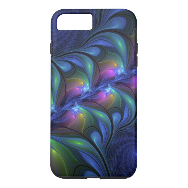 Colourful Luminous Abstract Blue Pink Green Fracta Case-Mate iPhone Case (Back)