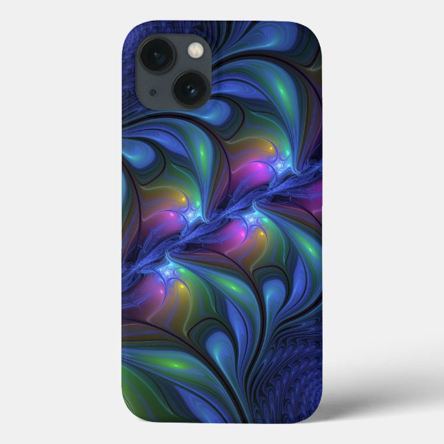 Colourful Luminous Abstract Blue Pink Green Fracta Case-Mate iPhone Case (Back)