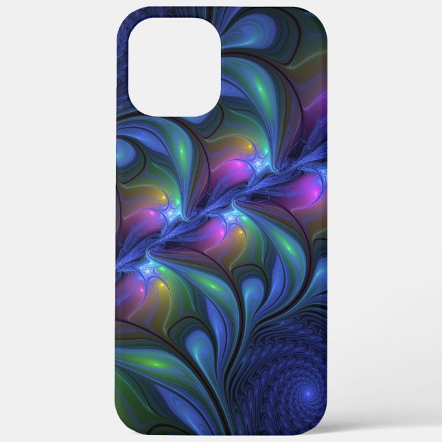 Colourful Luminous Abstract Blue Pink Green Fracta Case-Mate iPhone Case (Back)