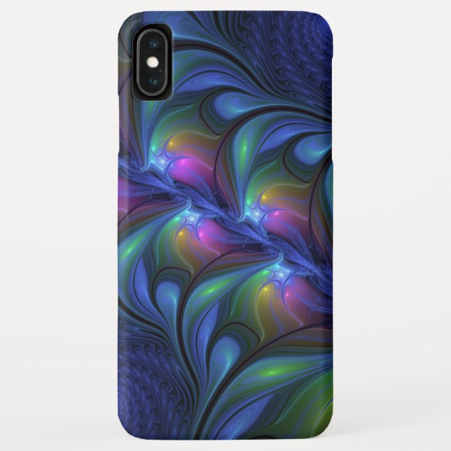 Colourful Luminous Abstract Blue Pink Green Fracta Case-Mate iPhone Case (Back)