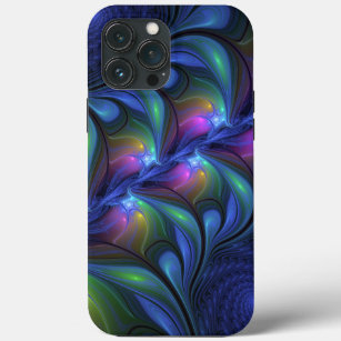 Colourful Luminous Abstract Blue Pink Green Fracta Case-Mate iPhone Case