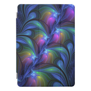 Colourful Luminous Abstract Blue Pink Green Fracta iPad Pro Cover