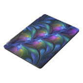 Colourful Luminous Abstract Blue Pink Green Fracta iPad Pro Cover (Side)