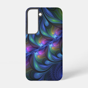 Colourful Luminous Abstract Blue Pink Green Fracta Samsung Galaxy Case