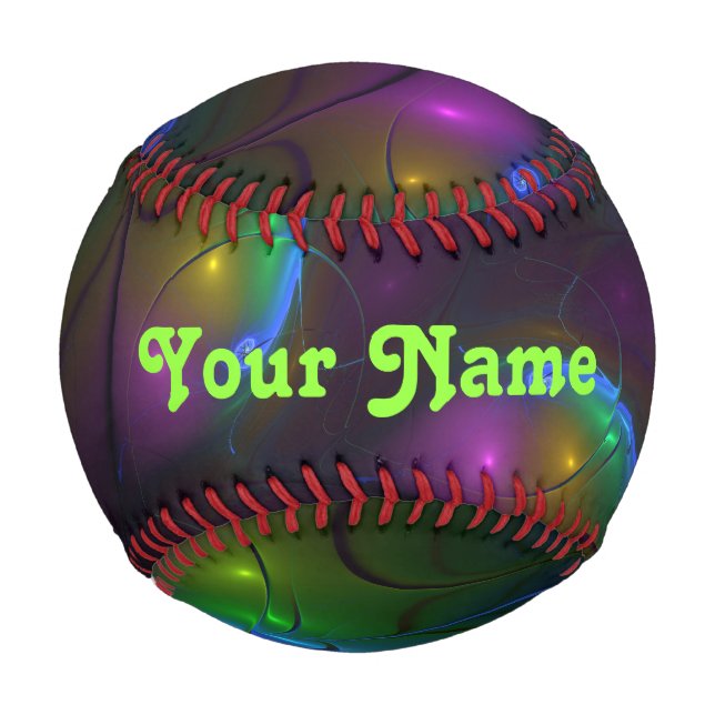 Colourful Luminous Abstract Modern Fractal Art Nam Baseball (Front)