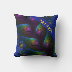 Colourful Luminous Abstract Modern Fractal Art Nam Cushion