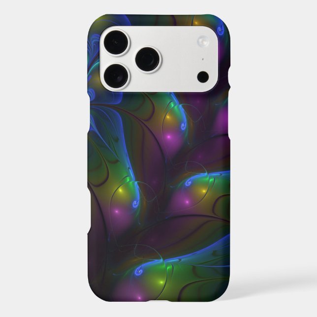 Colourful Luminous Abstract Modern Trippy Fractal (Back)