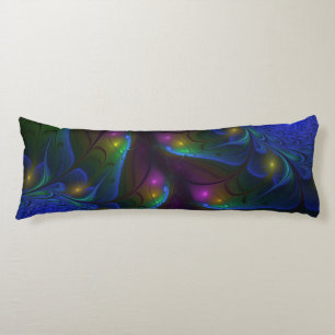 Colourful Luminous Abstract Modern Trippy Fractal Body Cushion