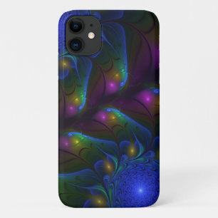 Colourful Luminous Abstract Modern Trippy Fractal iPhone 11 Case