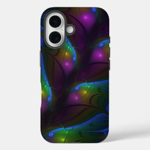 Colourful Luminous Abstract Modern Trippy Fractal iPhone 16 Case