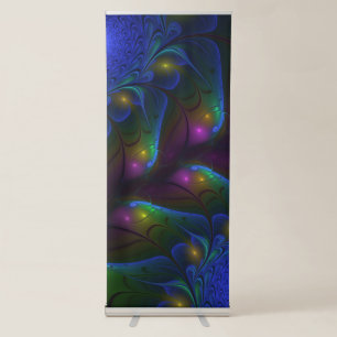 Colourful Luminous Abstract Modern Trippy Fractal Retractable Banner