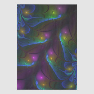Colourful Luminous Abstract Modern Trippy Fractal Tissue Paper