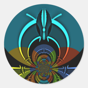 Colourful Maasai Shield Design Classic Round Sticker