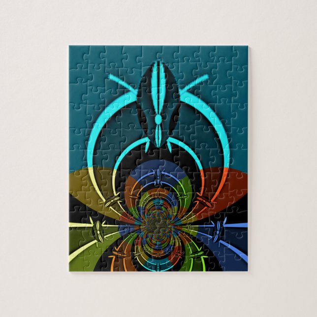 Colourful Maasai Shield Design Jigsaw Puzzle (Vertical)