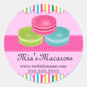 Colourful Macaron Bakery Box Seals