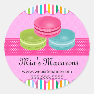 Colourful Macaron Bakery Box Seals