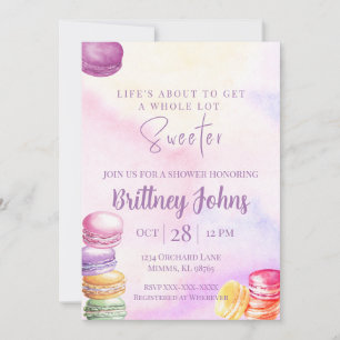 Colourful Macaron Inspired Shower Invitation
