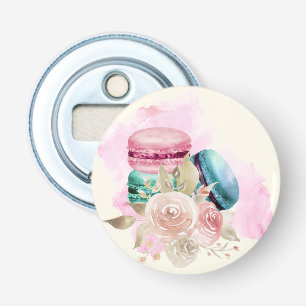 Colourful Macarons and Flowers Watercolor Bottle Opener