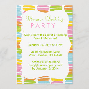 Colourful Macarons Party Invitation