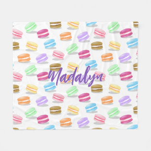 colourful macarons pattern fleece blanket