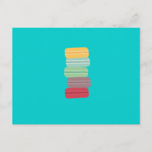 colourful macarons postcard