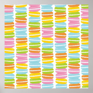 Colourful Macarons Stack Pattern Poster