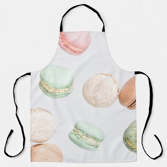 Colourful Macarons: Sweet Falling Pattern. Apron (Front)