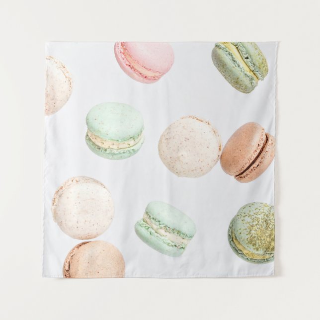 Colourful Macarons: Sweet Falling Pattern. Tapestry (Front)