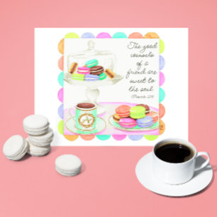 Colourful Macarons Sweet Friend Inspirational Postcard